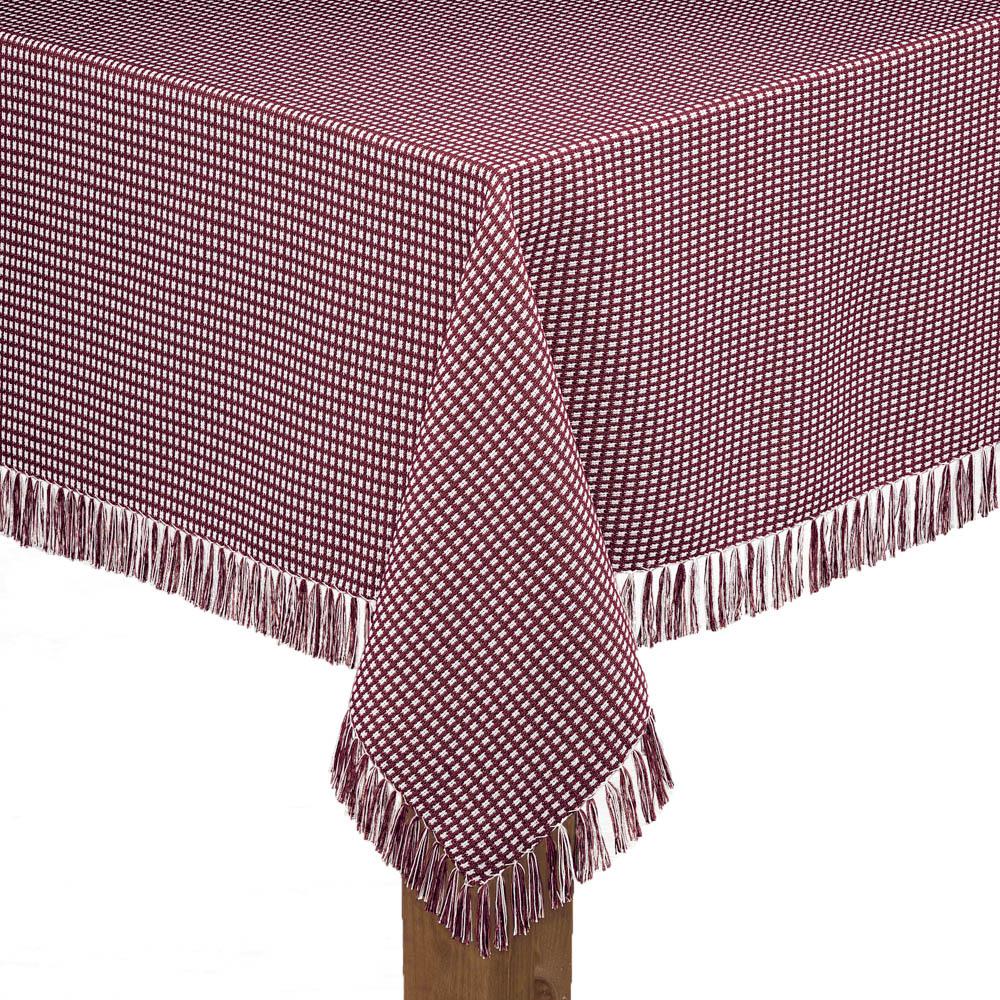 Lintex Homespun Fringed 52 In X Wine 100 Cotton Tablecloth Lintex Homespun Fringed 52 In X Wine 100 Cotton Tablecloth