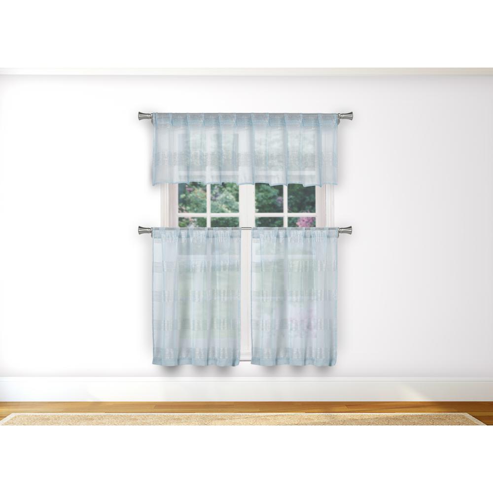 Duck River Loretta Kitchen Valance In Aqua Blue 15 In W X 58 In