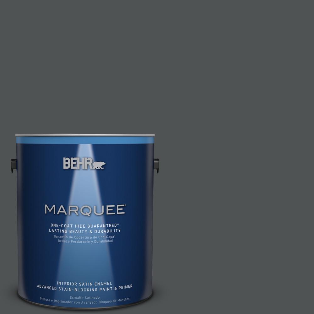 BEHR MARQUEE 1 gal. PPU2501 Carbon Copy Satin Enamel Interior Paint