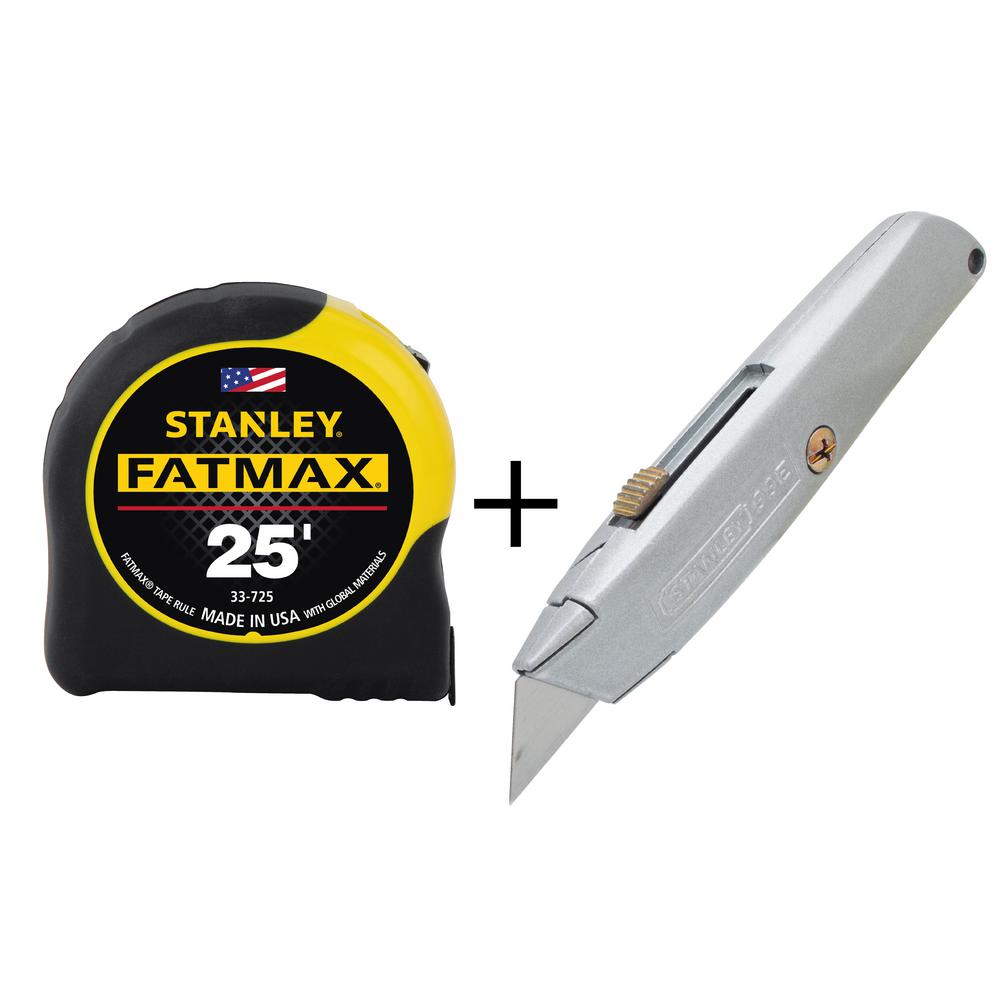 Stanley FATMAX 25 ft. x 1-1/4 in. Tape Measure with Bonus Classic Retractable Blade Knife