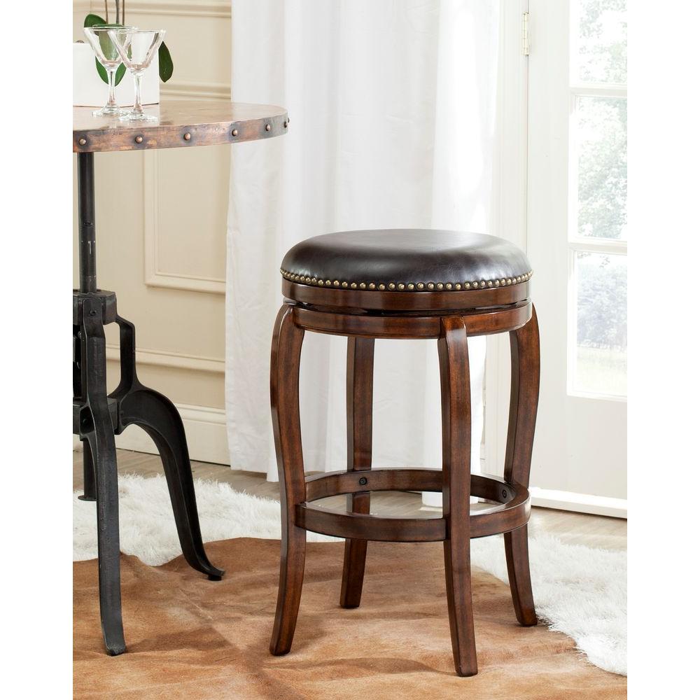 Boraam Palmetto 29 in. English Tudor Swivel Cushioned Bar Stool44129