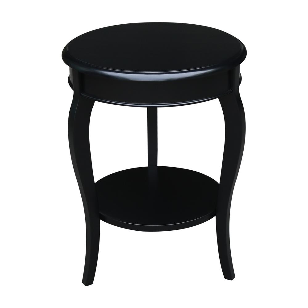 International Concepts Cambria Black Round End Table-OT46-18R-18 - The