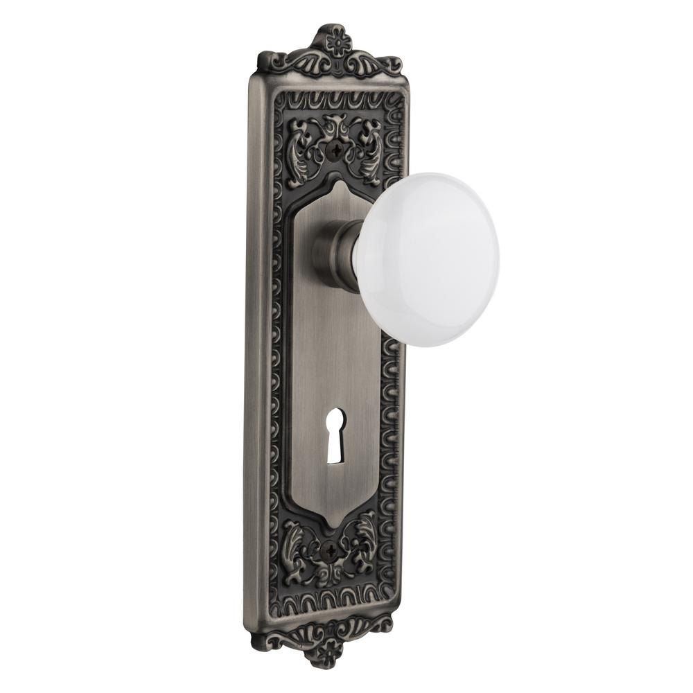 Nostalgic Warehouse Egg And Dart Plate Interior Mortise White