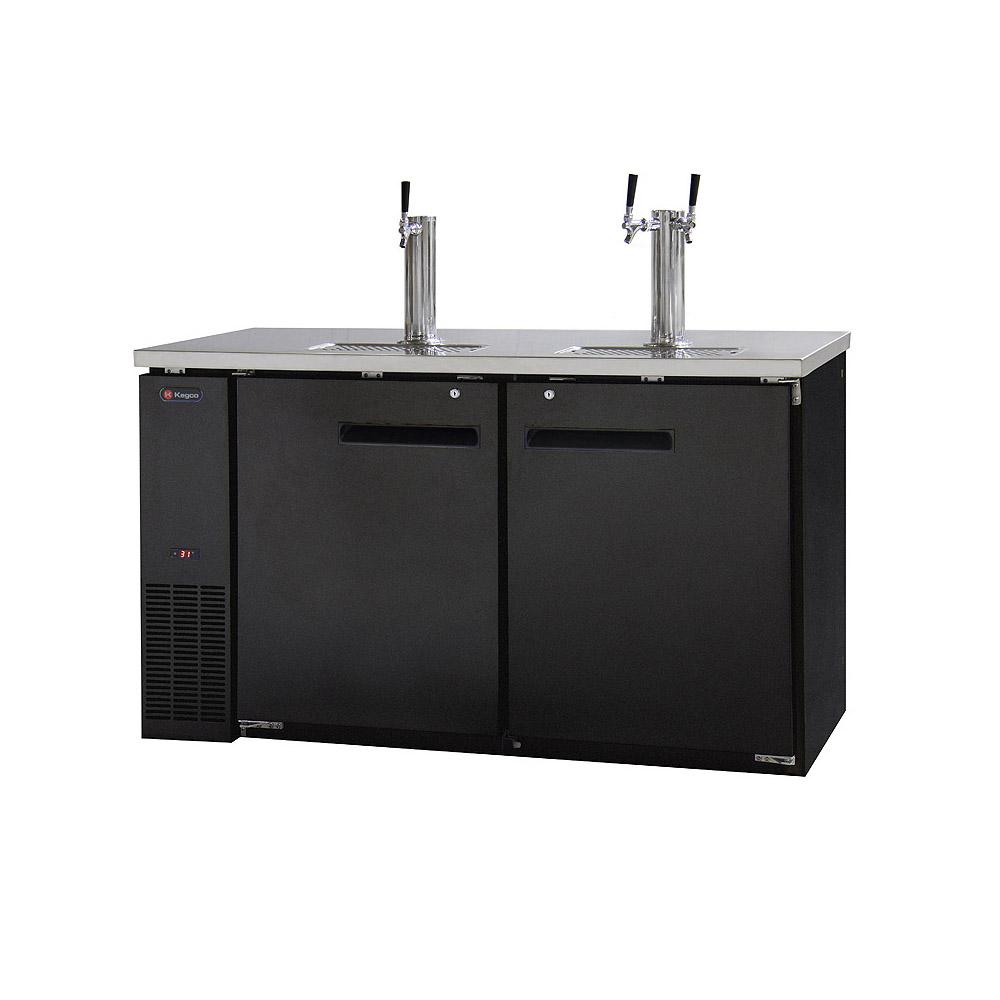 Kegco Commercial 3 Keg Beer Dispenser with Single and Dual Faucet Towers