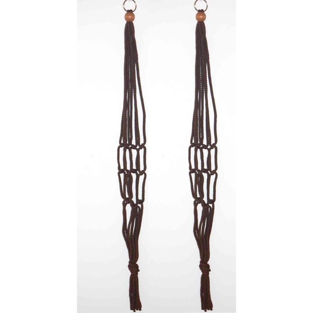 Primitive Planters 30 in. Brown Polypropylene Macrame