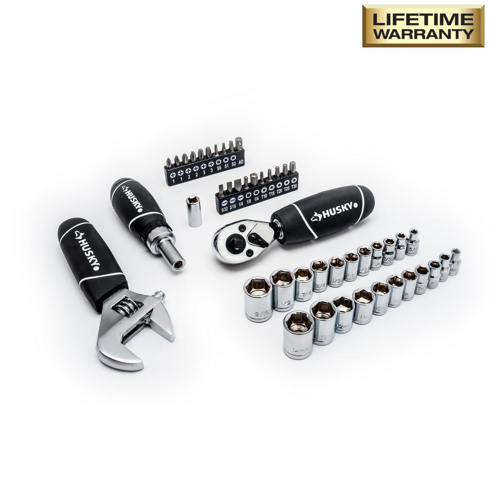 Stubby Wrench and Socket Set (46-Piece)