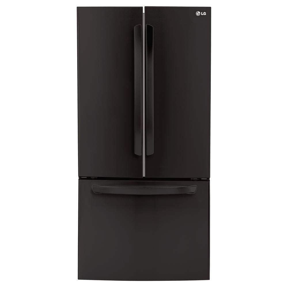 Lg Electronics 24 Cu Ft French Door Refrigerator In Smooth Black Lfc24770sb The Home Depot 