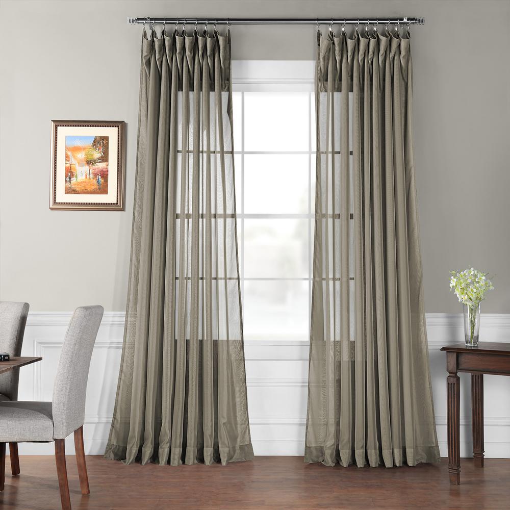 Exclusive Fabrics Furnishings Signature Double Wide Museum Grey Exclusive Fabrics Furnishings Signature Double Wide Museum Grey Sheer Curtain 100 In W
