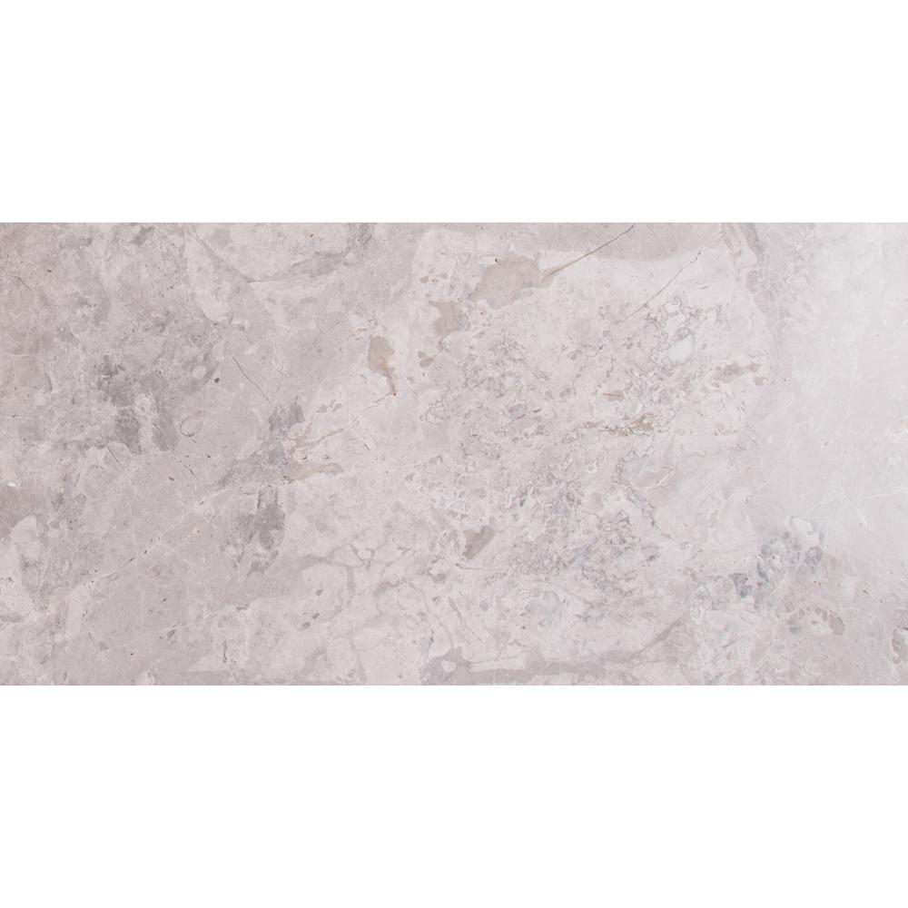 Tundra Gray 12 In X 24 Polished Marble Floor And Wall Tile 10 Sq Ft Case