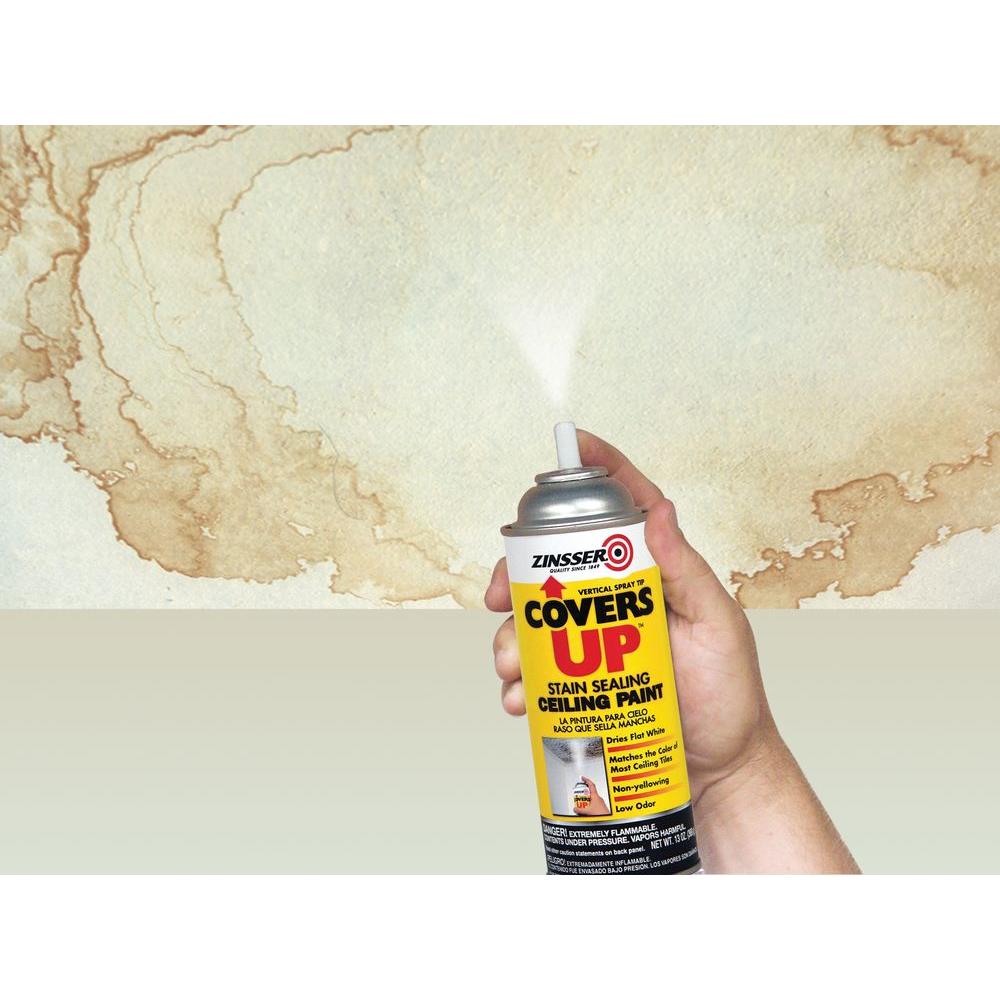 Zinsser Covers Up 13 Oz White Ceiling Spray Paint Primer In One
