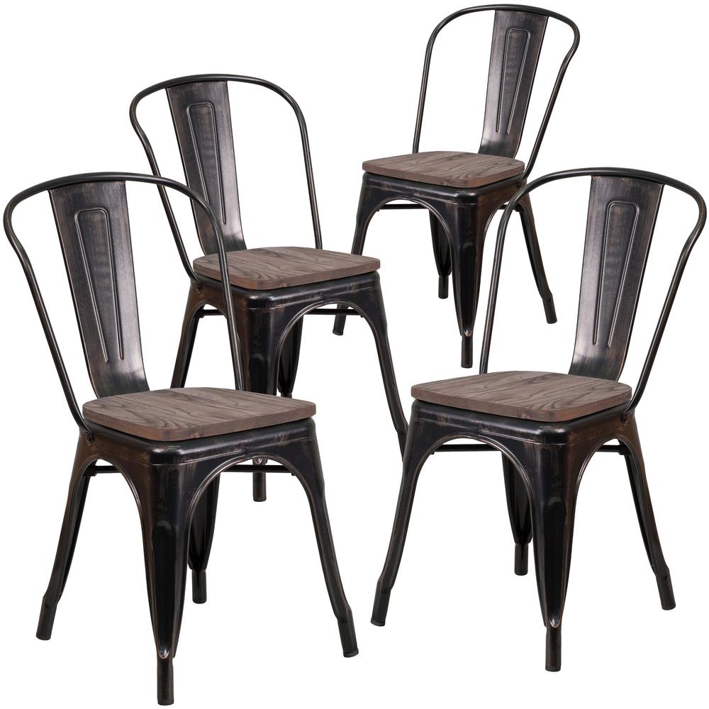 Carnegy Avenue Black Antique Gold Restaurant Chairs Set Of 4 Cga Carnegy Avenue Black Antique Gold