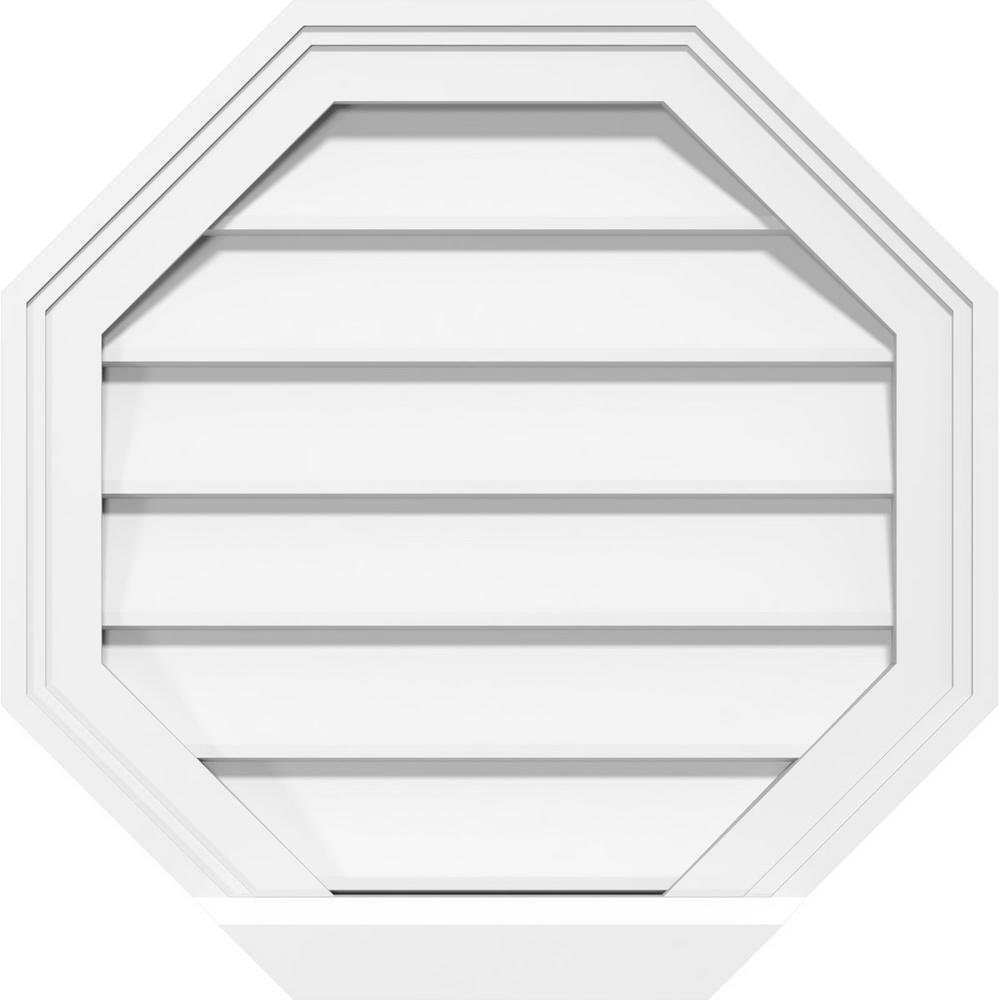 Ekena Millwork 26 in. x 26 in. Octagonal Surface Mount PVC Gable Vent