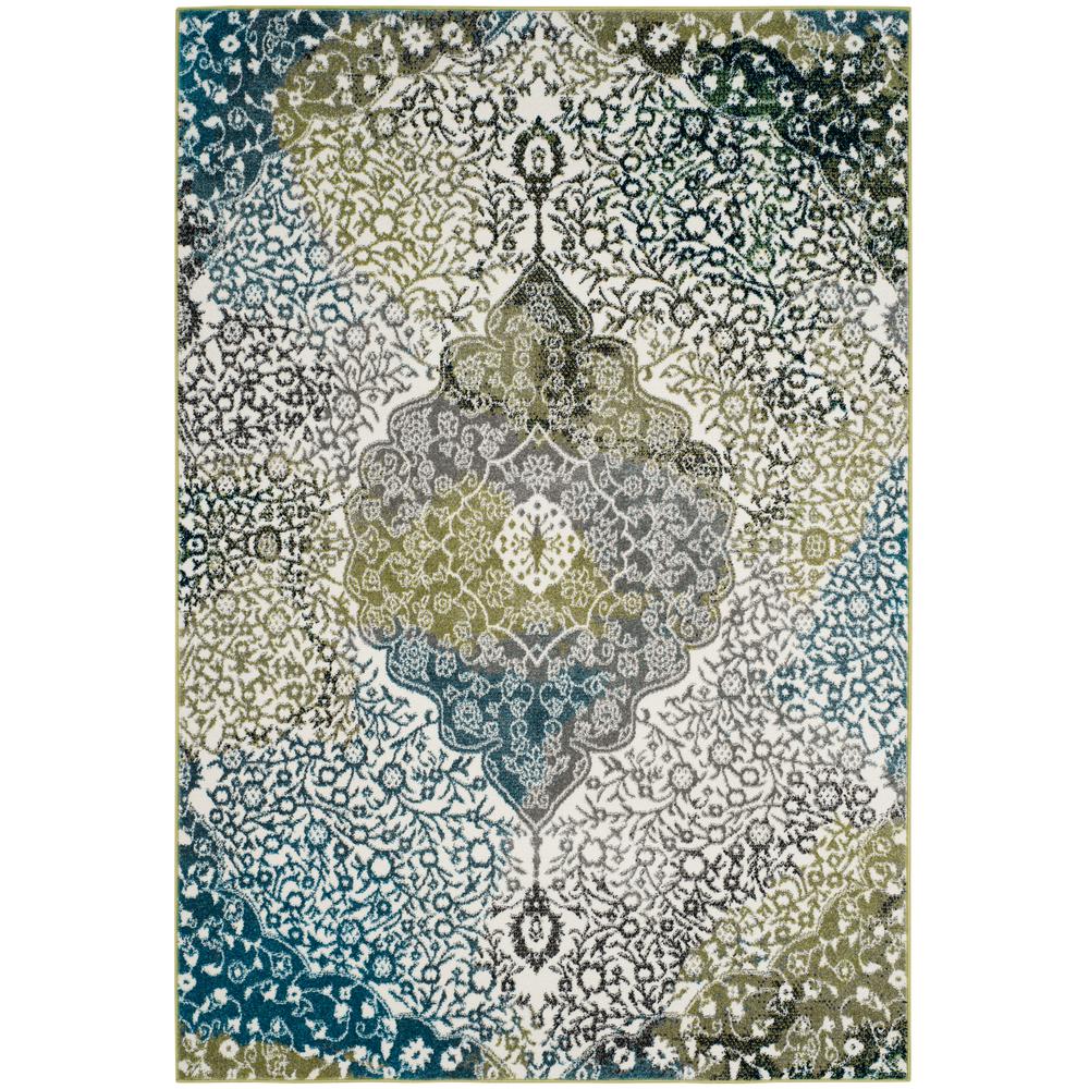 Safavieh Watercolor Ivory/Peacock Blue 4 ft. x 6 ft. Area RugWTC672B4 The Home Depot