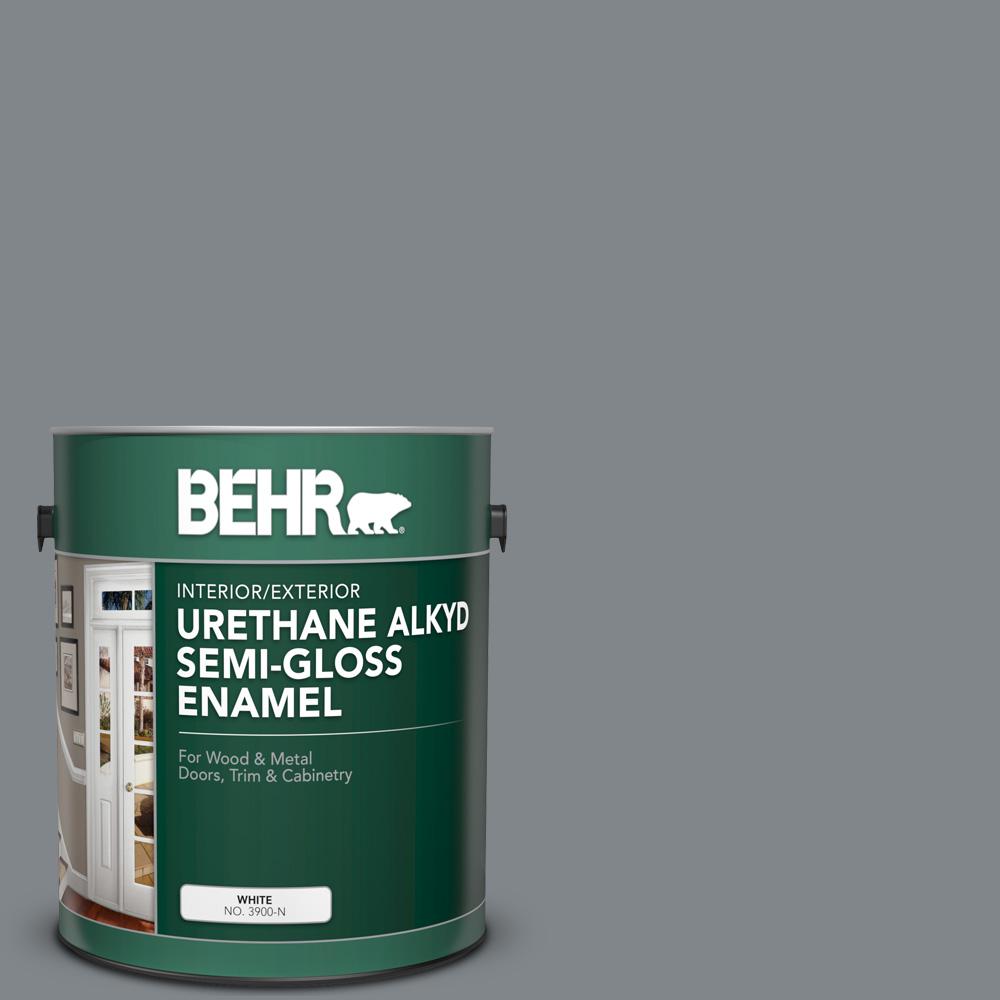 Behr 1 Gal N500 5 Magnetic Gray Color Urethane Alkyd Semi Gloss Behr 1 Gal N500 5 Magnetic Gray Color Urethane Alkyd Semi Gloss