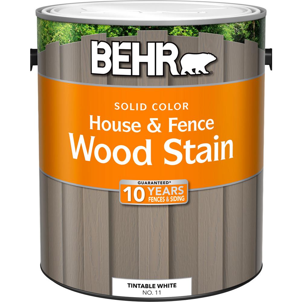 BEHR 1 gal. White Base Solid Color House and Fence Exterior Wood Stain