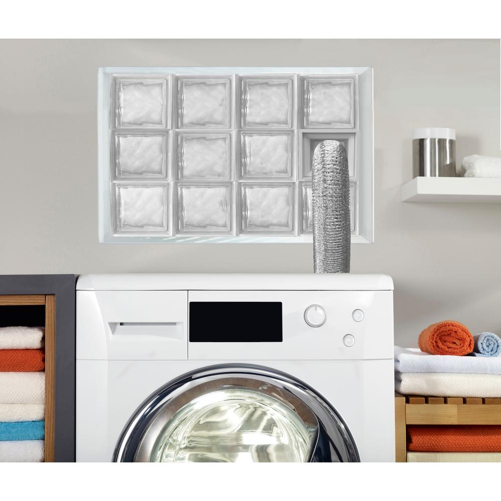 Clearly Secure 7 3 4 In X 7 3 4 In X 3 1 8 In Dryer Vent For Glass Block Windows Dv88d The Home Depot