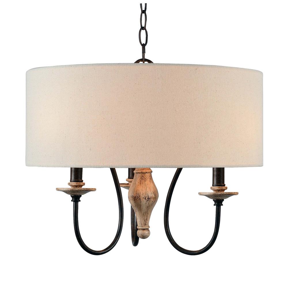 Lisbeth 3 Light White Chandelier With Cream Drum Shade 93843ww The Lisbeth 3 Light White Chandelier With Cream Drum Shade
