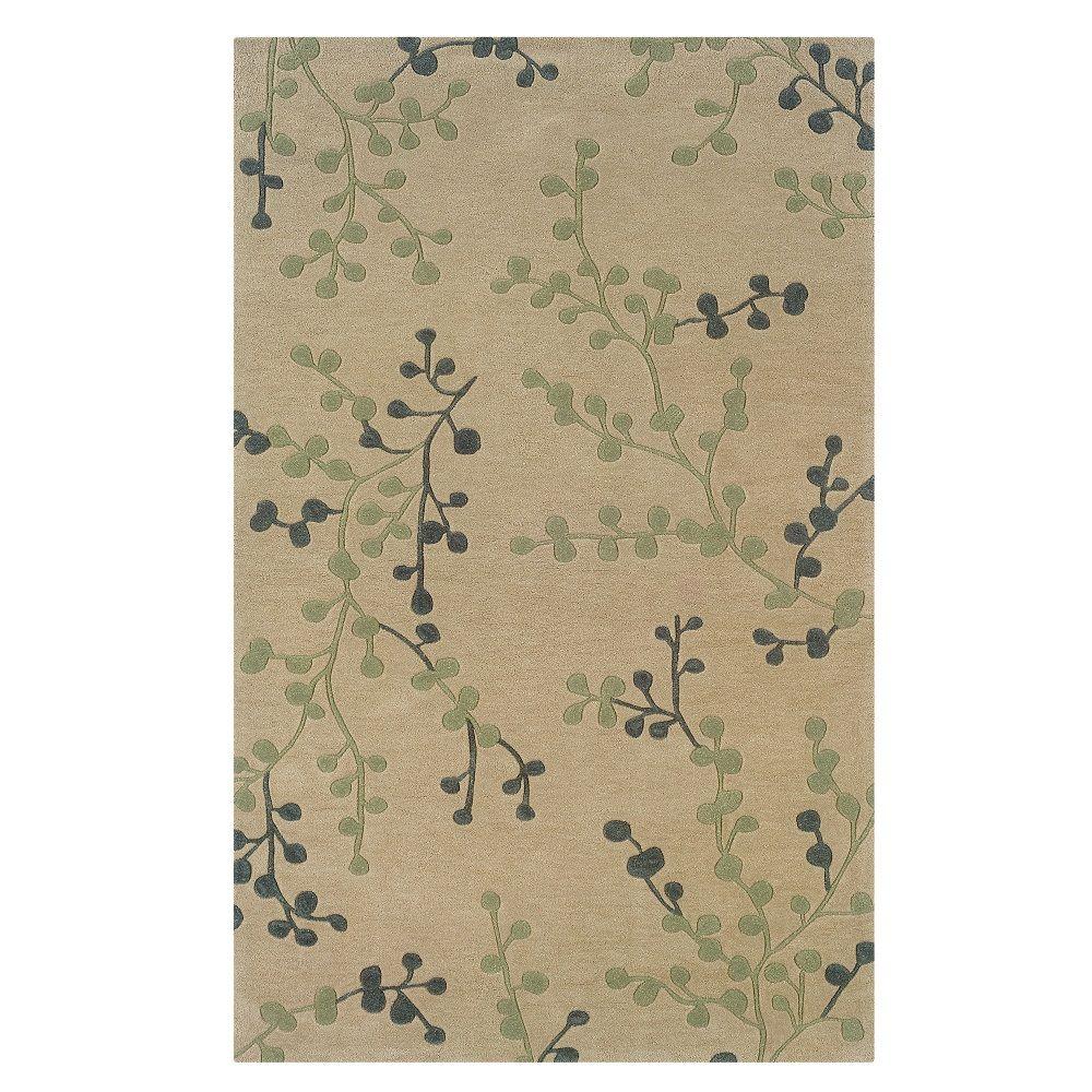Linon Home Decor Trio Collection Beige and Pale Blue 8 ft. x 10 ft