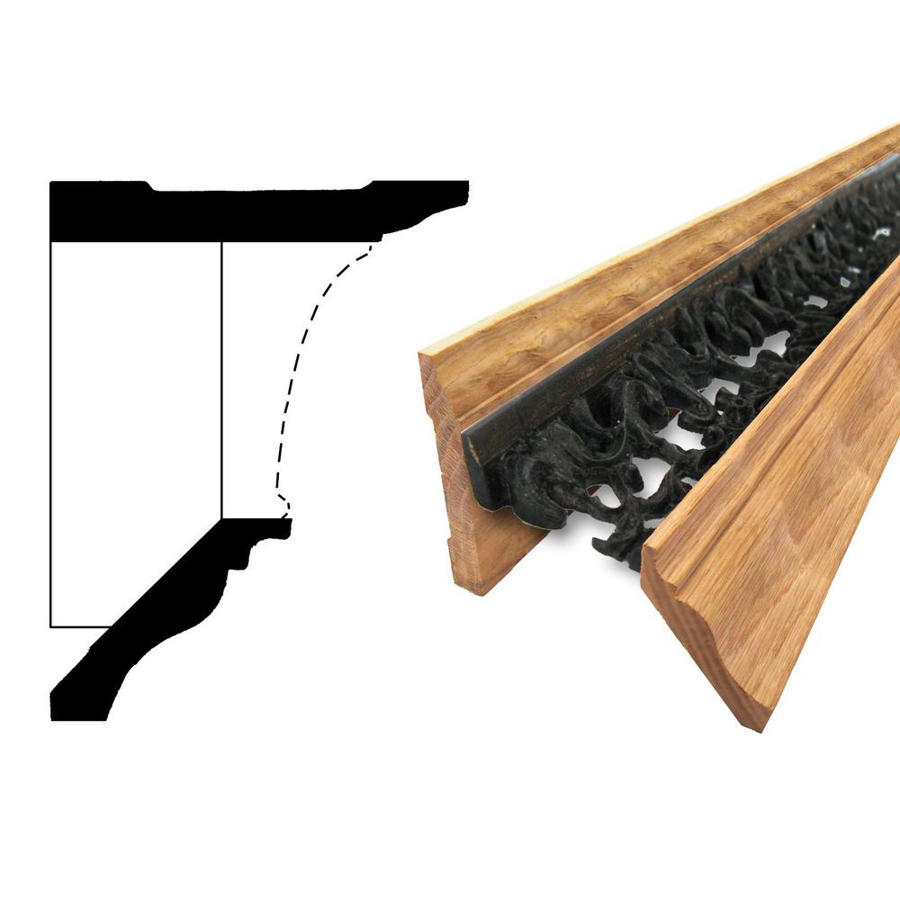 59/16 in. x 36 in. x 31/8 in. Oak Wood Wrought Iron Bronze Style 1