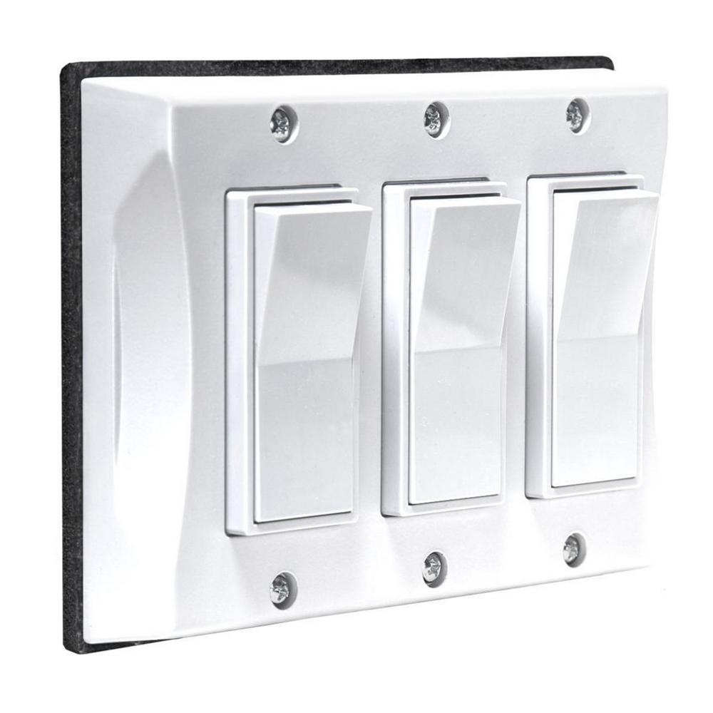 BELL White 3Gang Decorator/Rocker Wall Plate (1Pack
