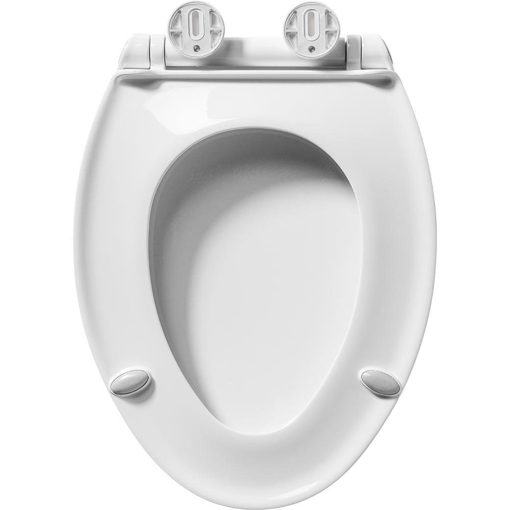 White Push n'Clean Elongated Closed Front Toilet Seat ...