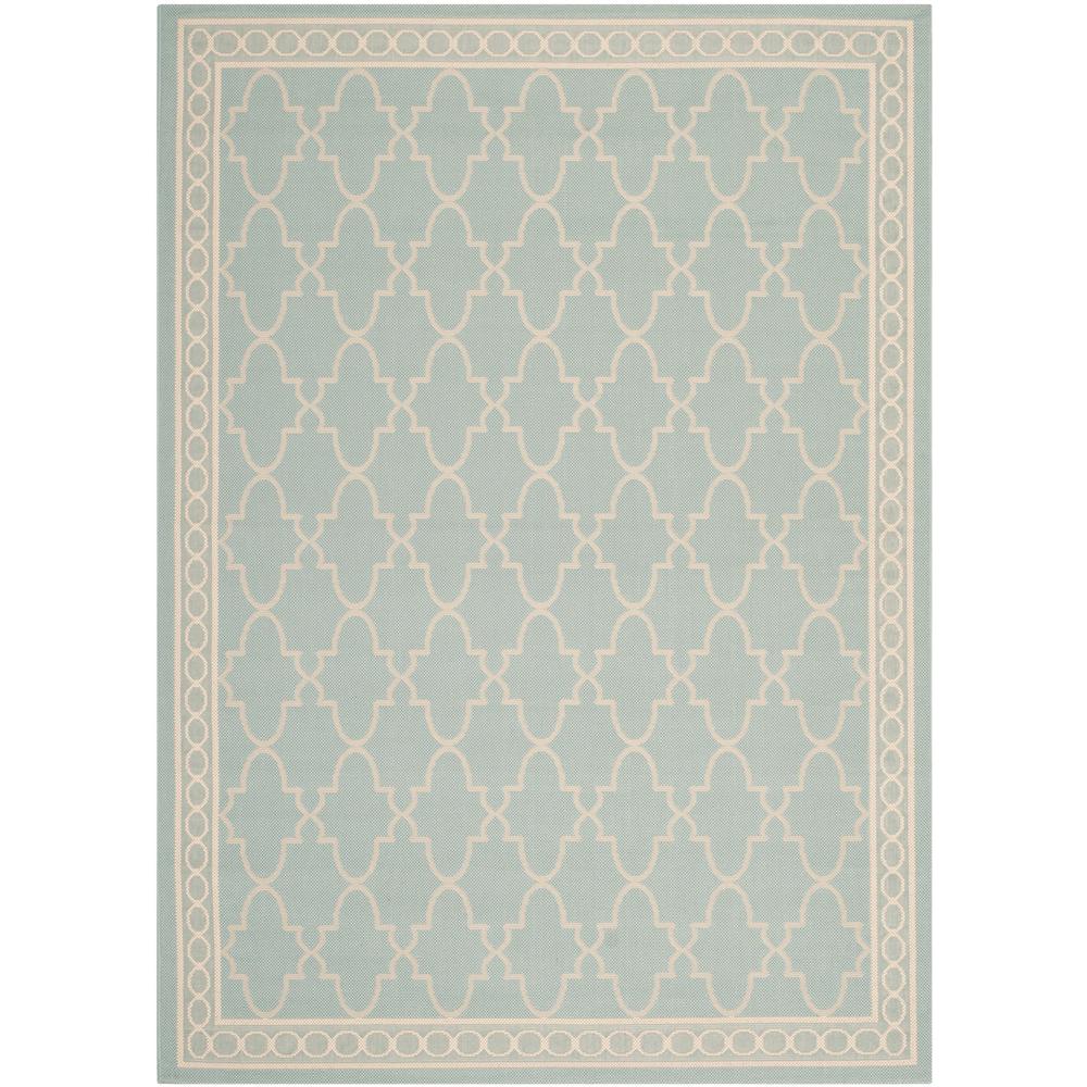 Safavieh Courtyard Aqua/Beige 4 ft. x 5 ft. 7 in. Indoor/Outdoor Area