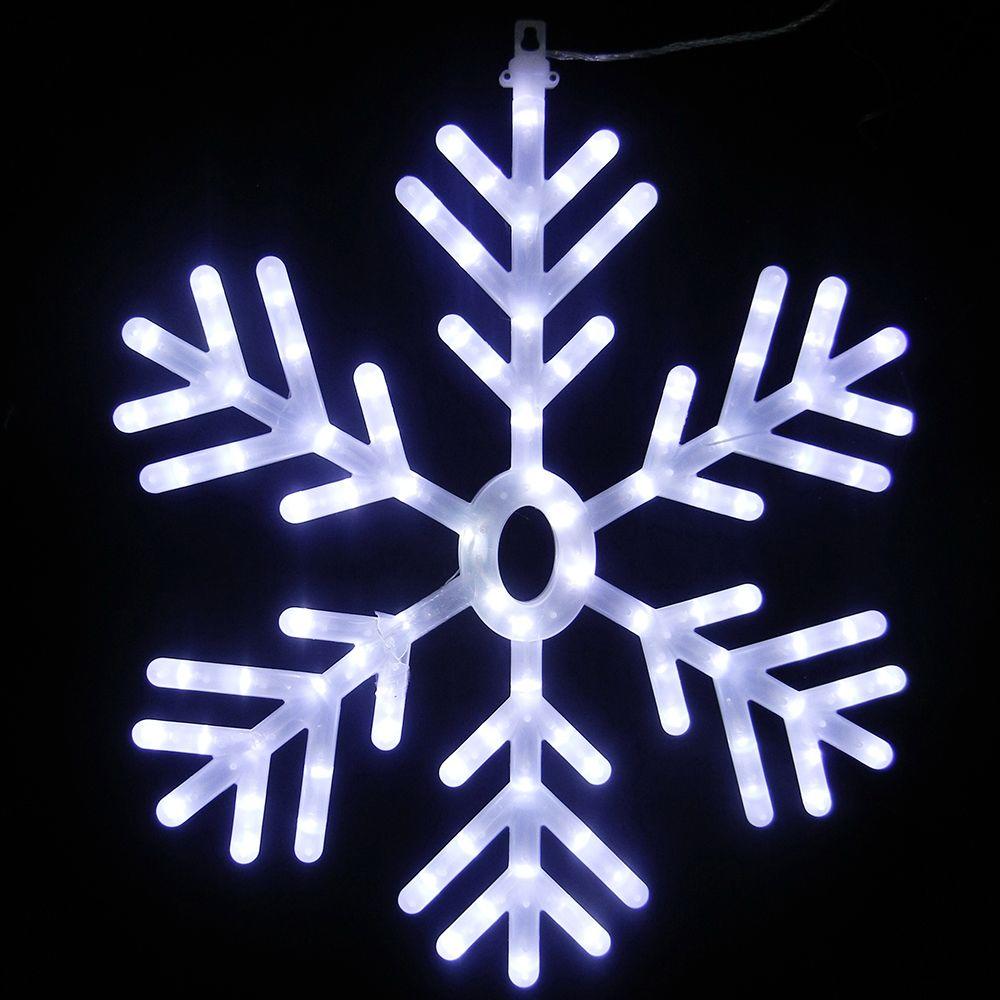 102-Light White LED Hanging Snowflake Decor