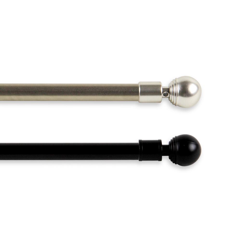Rod Desyne Ball 7 16 In Cafe Single Curtain 28 48 Inch Satin Cafe Single Curtain Rod 28 48 Inch Satin Nickel