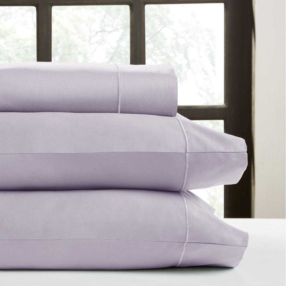 DEVONSHIRE COLLECTION OF NOTTINGHAM 4-Piece Lavender Solid 650 Thread Count Cotton King Sheet Set, Purple was $255.99 now $102.39 (60.0% off)