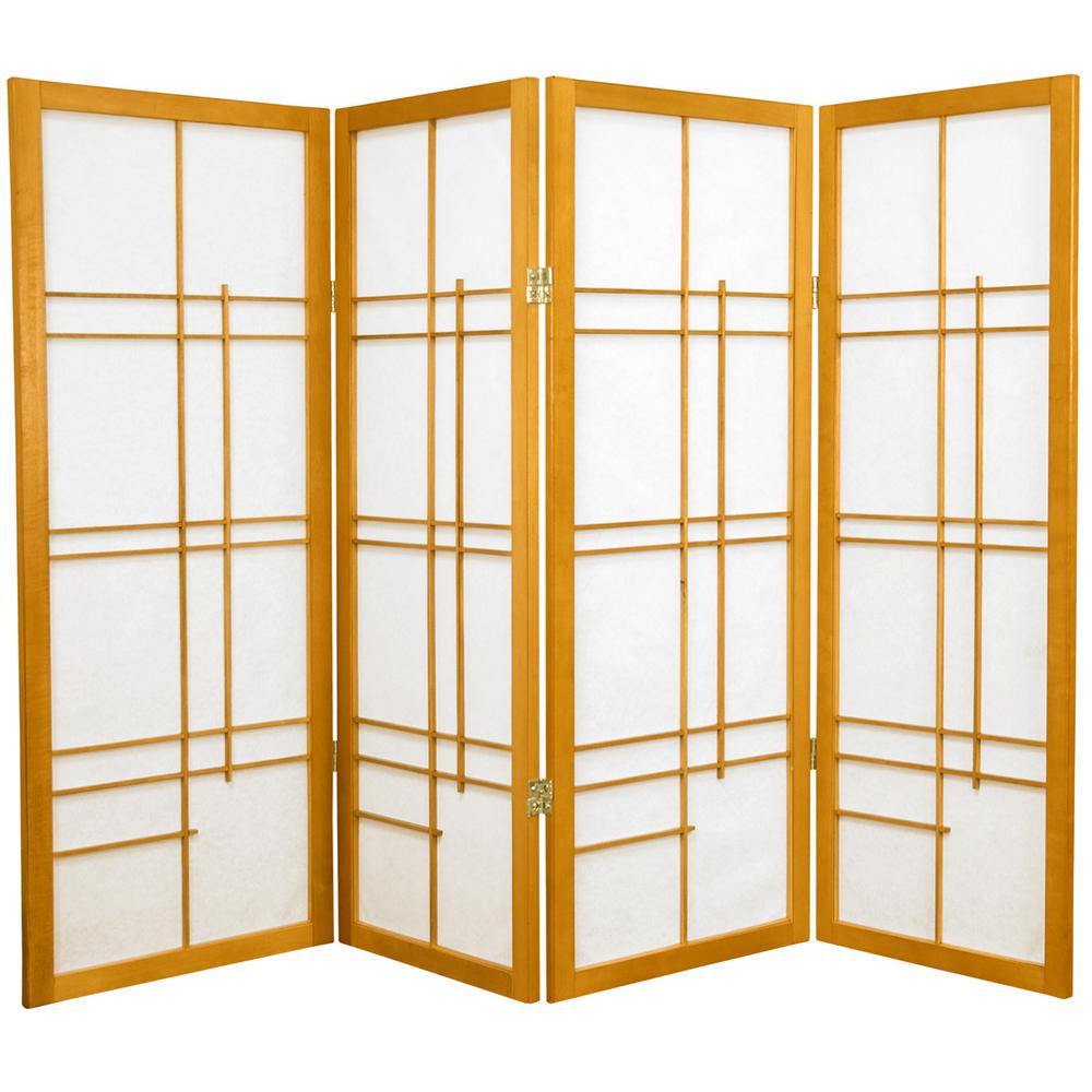 4 ft. Honey 4Panel Room DividerCLEUDESHON The Home Depot