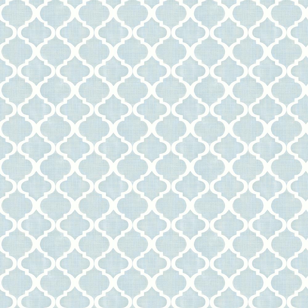 Chesapeake 56 4 Sq Ft Watercolor Blue Quatrefoil Wallpaper 3117 Watercolor Blue Quatrefoil Wallpaper