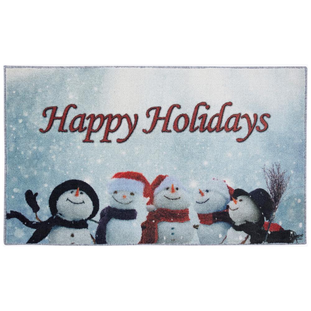 "Happy Holidays" Gingerbread Christmas Kitchen Home Accent Rug
