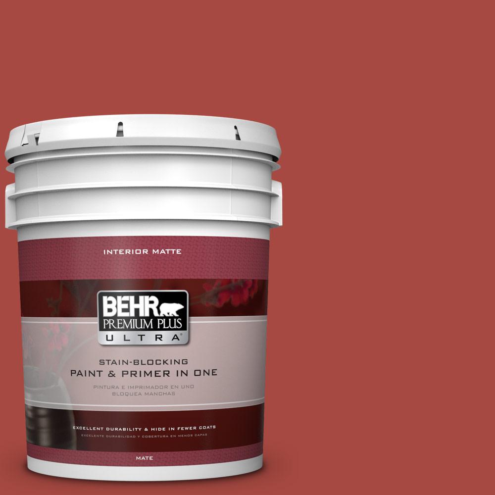 Behr Premium Plus Ultra 5 Gal 170d 7 Farmhouse Red Matte Interior 170d 7 Farmhouse Red Matte Interior Paint
