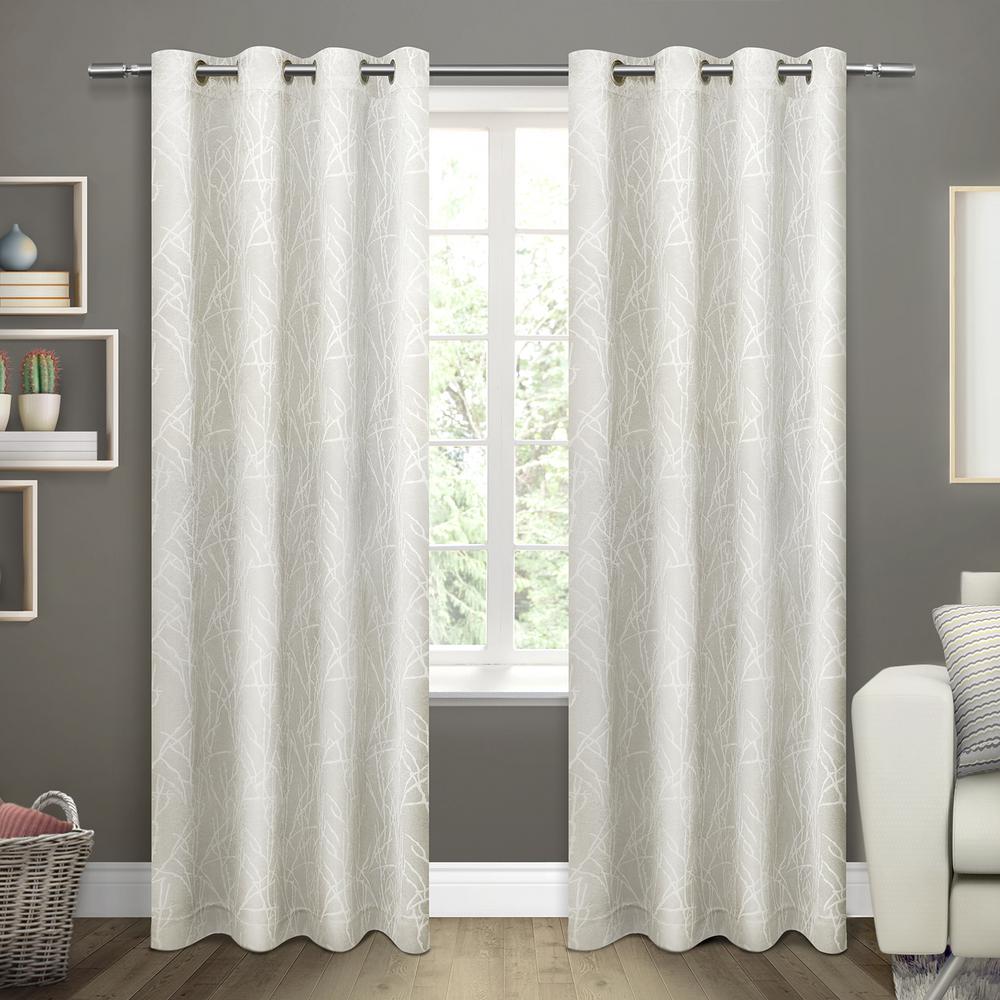 Unbranded Twig 54 in. W x 84 in. L Woven Blackout Grommet Top Curtain ...