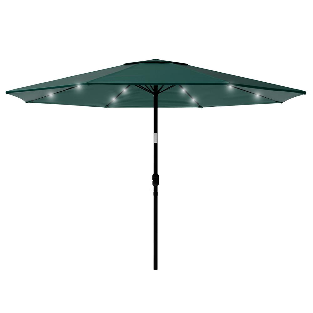 Trademark Innovations 9 Ft Deluxe Solar Powered Led Lighted Patio Umbrella In Pink Patumb Led Rose The Home Depot