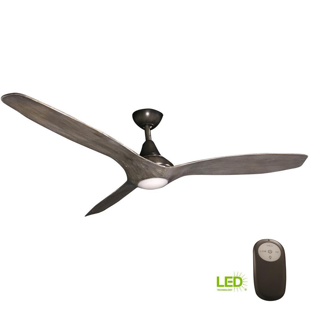 Gray Remote Control Included Ceiling Fans Lighting The Home Tidal Breeze 56 In Led Indoor Vintage Pewter Ceiling Fan