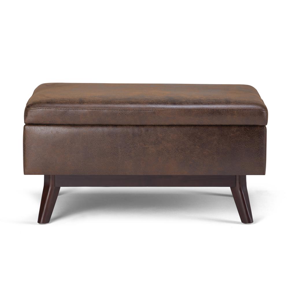 Simpli Home Owen 34 In Mid Century Modern Storage Ottoman