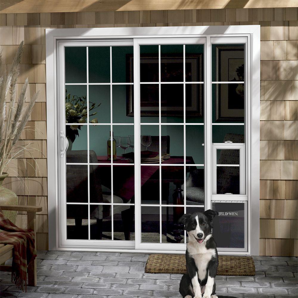 Jeld Wen 72 In X 80 In White Left Hand Vinyl Patio Door With Low