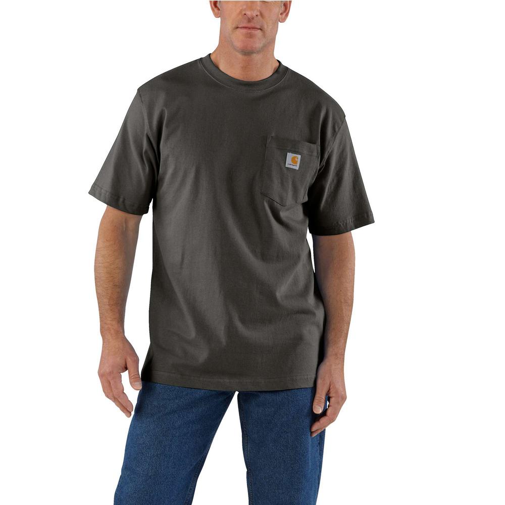 Carhartt Men's Medium Peat Cotton Workwear Pocket Short Sleeve ...