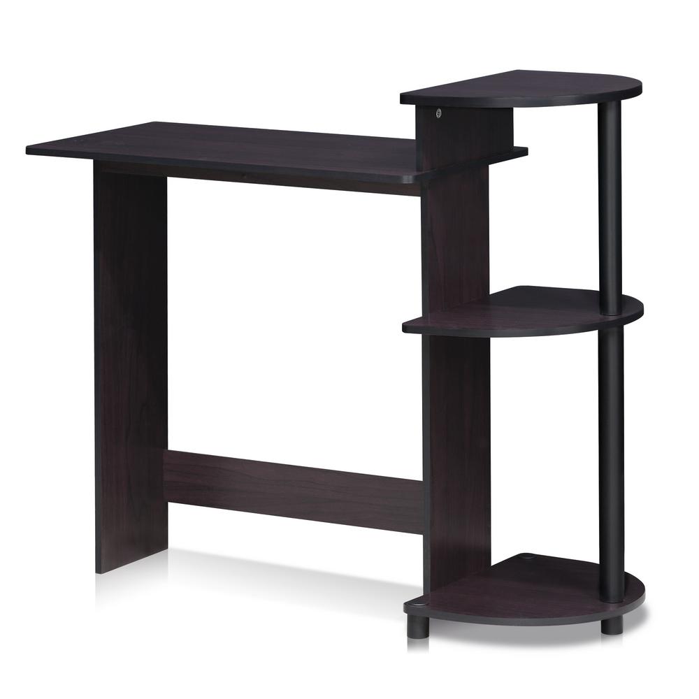 Furinno Compact Dark Walnut Computer Desk 11181dwn The Home Depot Furinno Compact Dark Walnut Computer Desk