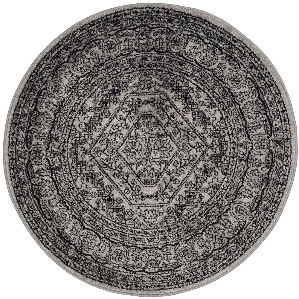 Safavieh Adirondack Silver/Black 4 ft. x 4 ft. Round Area RugADR108A