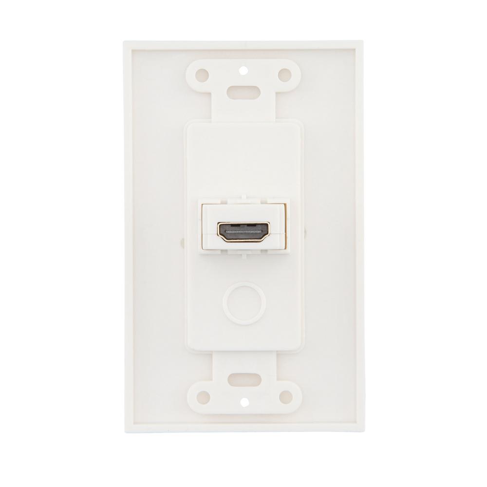 Commercial Electric 1 Gang Hdmi Wall Plate White 180904 The