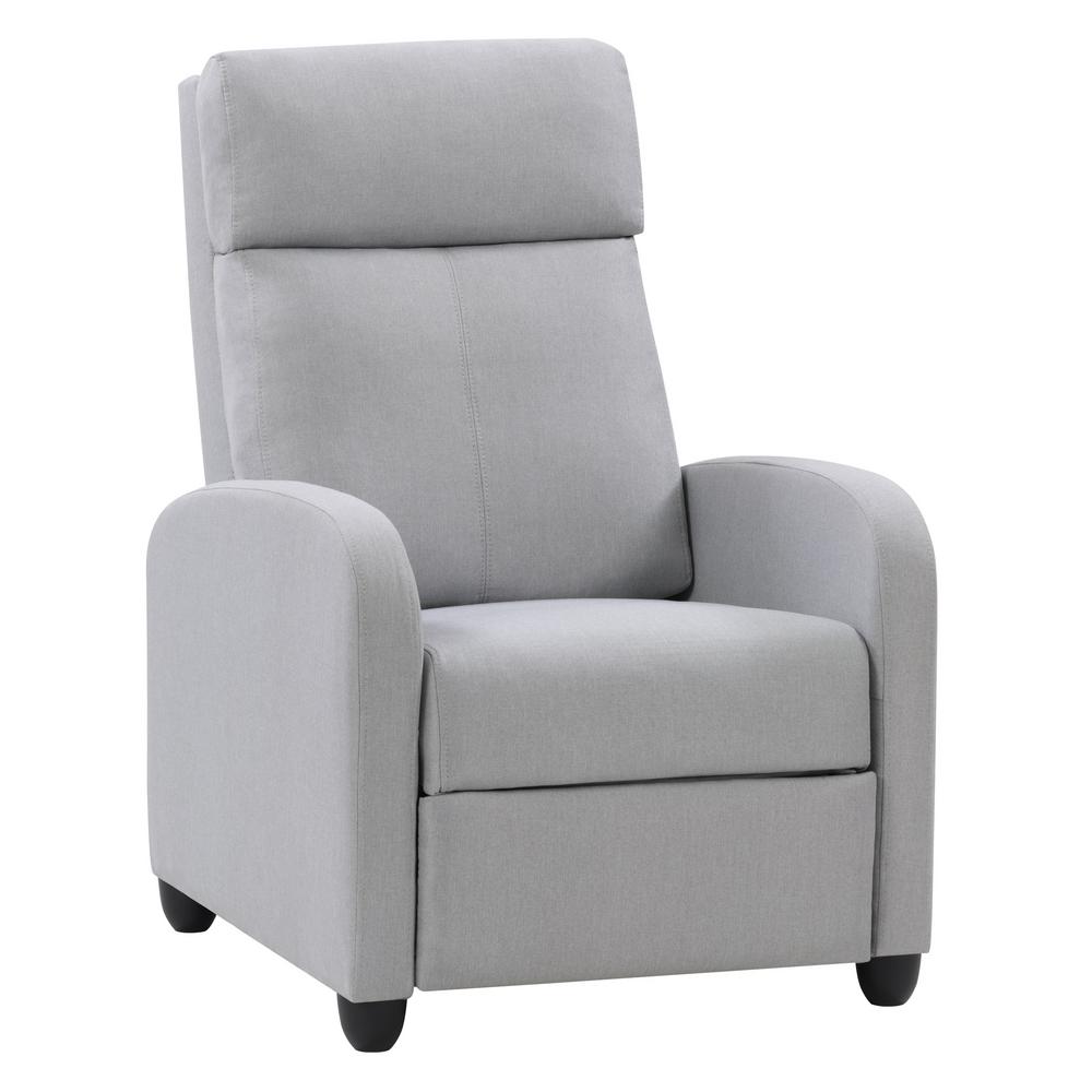 Baxton Studio Casanova Light Gray Fabric Upholstered Recliner 1438141