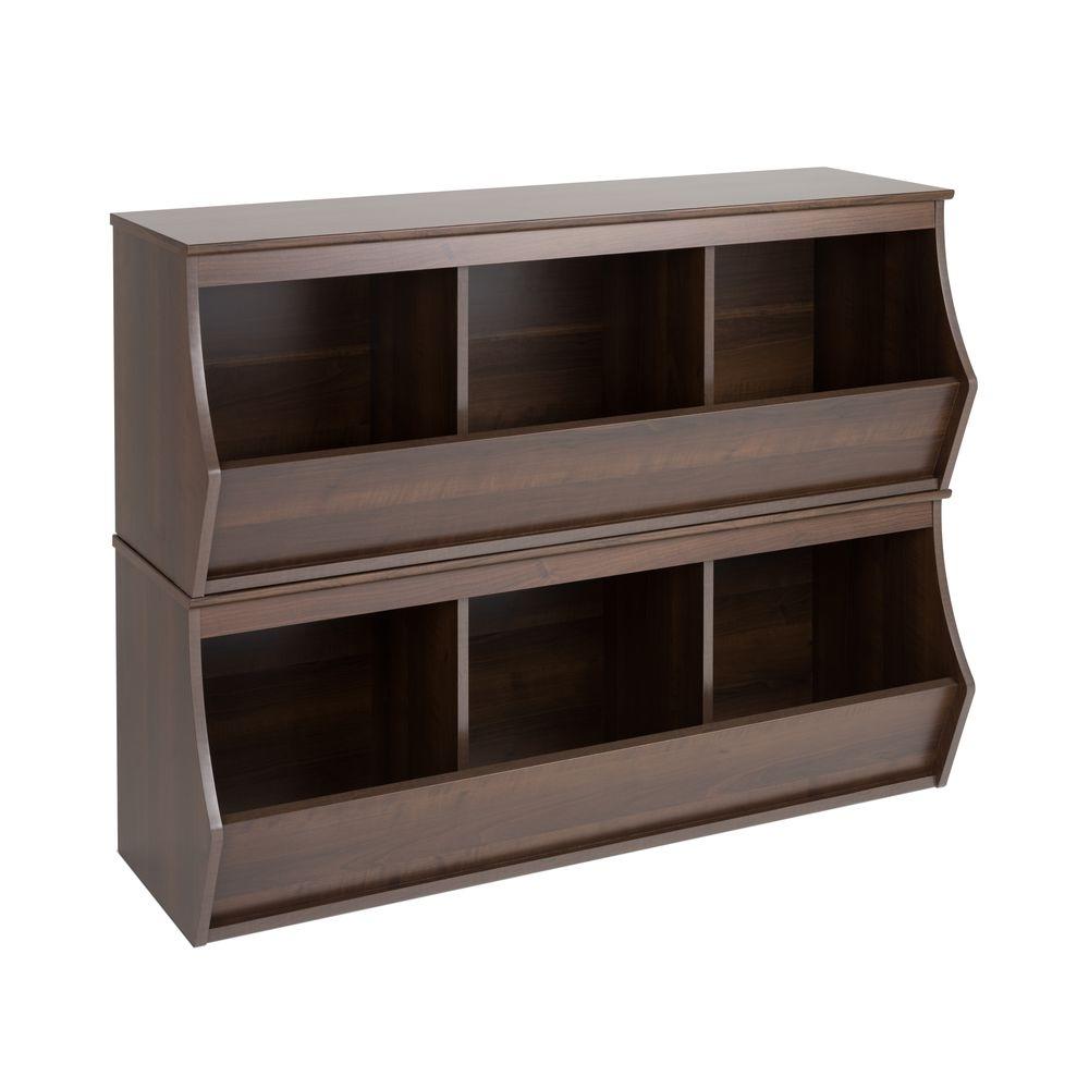 Prepac Fremont 46 in. W x 36 in. H Espresso 6Cube OrganizerERSM00032M The Home Depot