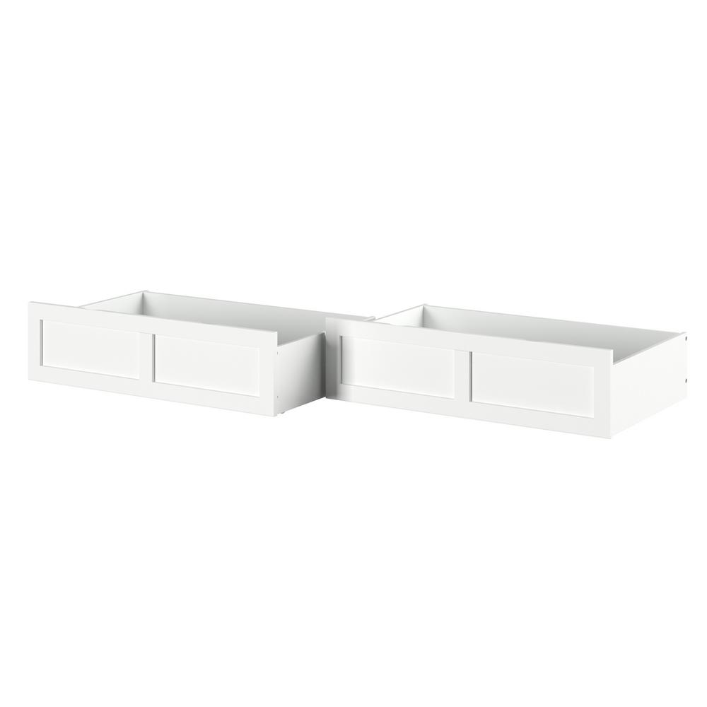 Atlantic Furniture White Queen/King/Twin Extra Long Bed Drawer (Set of 2)(incomplete)