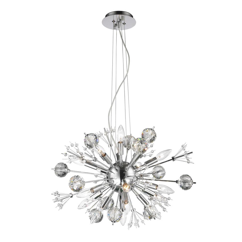 Worldwide Lighting Starburst Collection 20Light Polished Chrome and