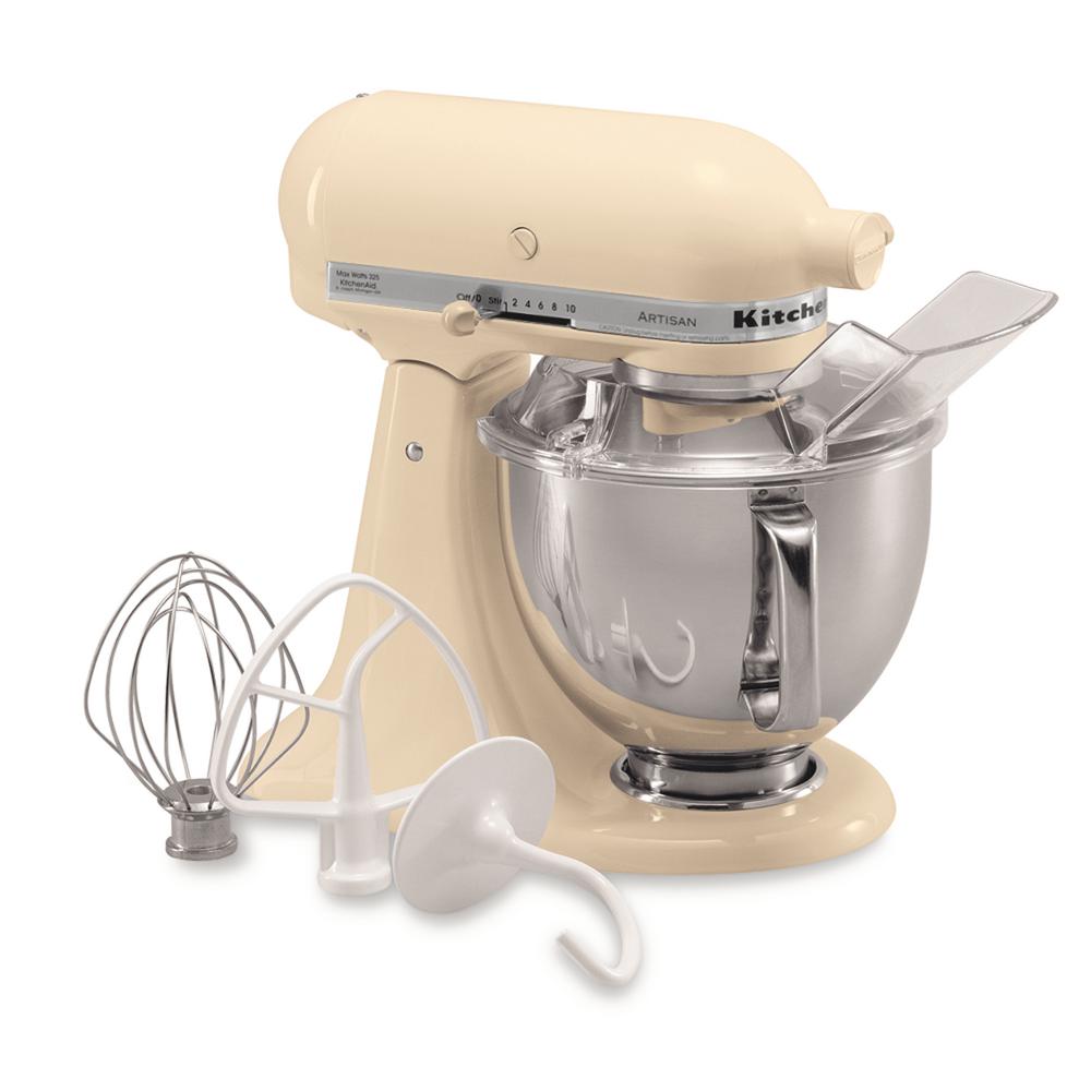 KitchenAid Artisan 5 Qt. 10Speed Almond Cream Stand Mixer with Flat Beater, 6Wire Whip and