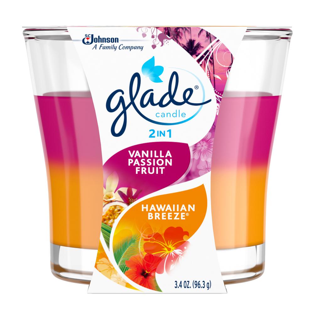Glade 3.4 oz. 2in1 Hawaiian BreezeVanilla Passion Fruit Jar Scented