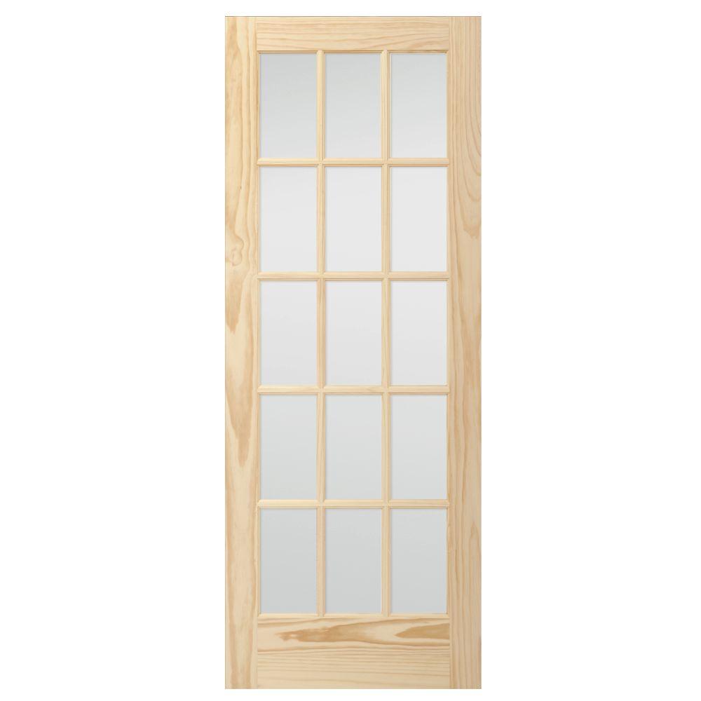 Steves &amp; Sons 32 in. x 80 in. 15Lite Glass Unfinished