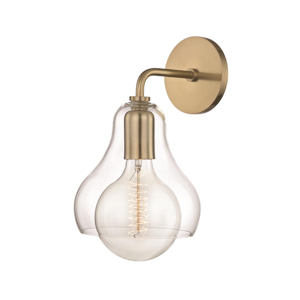 Mitzi By Hudson Valley Lighting Sa 1 Light Aged Br Large Wall Sconce With Clear Gl Mitzi By Hudson Valley Lighting Sa 1 Light Aged Br Large Wall Sconce With Clear Gl